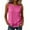 Hot Pink, variant on Plus Size Tops for Women Solid Color Court-style lock Crew Neck Sleeveless Trendy Ruffle Hem Blouses Casual Summer Daily Shirts S-5XL Black