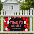 thumbnail image 4 of Red White Balloon Star Themed Happy 18th Birthday Banner, Time to Adult Backdrop Party Decorations Photography Props Decor Background for Birthday Party Celebration Event Photo Booth, 4 of 7