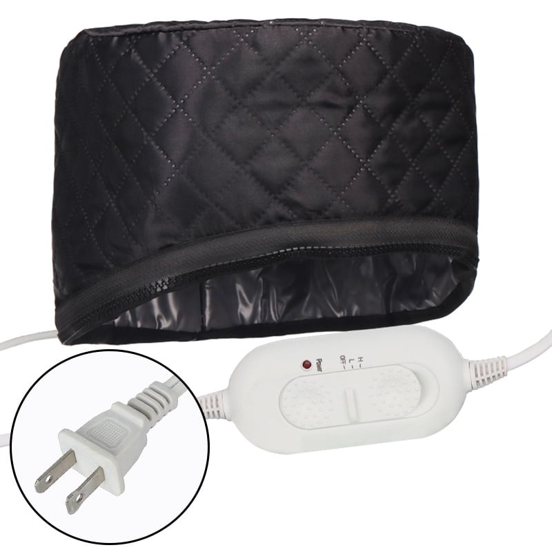 Hair Dryer and Steamer Heating Hair SPA Electric Steam Heat Cap Treatment Seal Tips with Oil for Home Use-leopard print