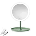 thumbnail image 1 of destyer Round LED Light up Makeup Mirror Living Room Bedroom Dimmable USB Tabletop Touch Button Cosmetic Mirrors with Storage Dish Green Type 3, 1 of 6