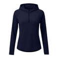 thumbnail image 7 of Long Sleeve Workout Tops for Women Half Zipper UPF 50+ Sun Protection Hoodie with Pockets Lightweight Outdoor Hiking Running Pullover, 7 of 7