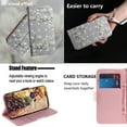 thumbnail image 3 of Case for Motorola MOTO E32 Cover Magnetic 3D Pattern Wallet Flip Case With Strap - Flower, 3 of 5