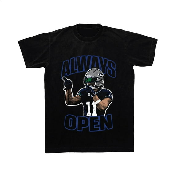 Jaxon Smith-Njigba Always Open Oversized Bootleg Seahawks Tee, JSN Throwback Vintage wide receiver shirt, trendy birthday present gift!
