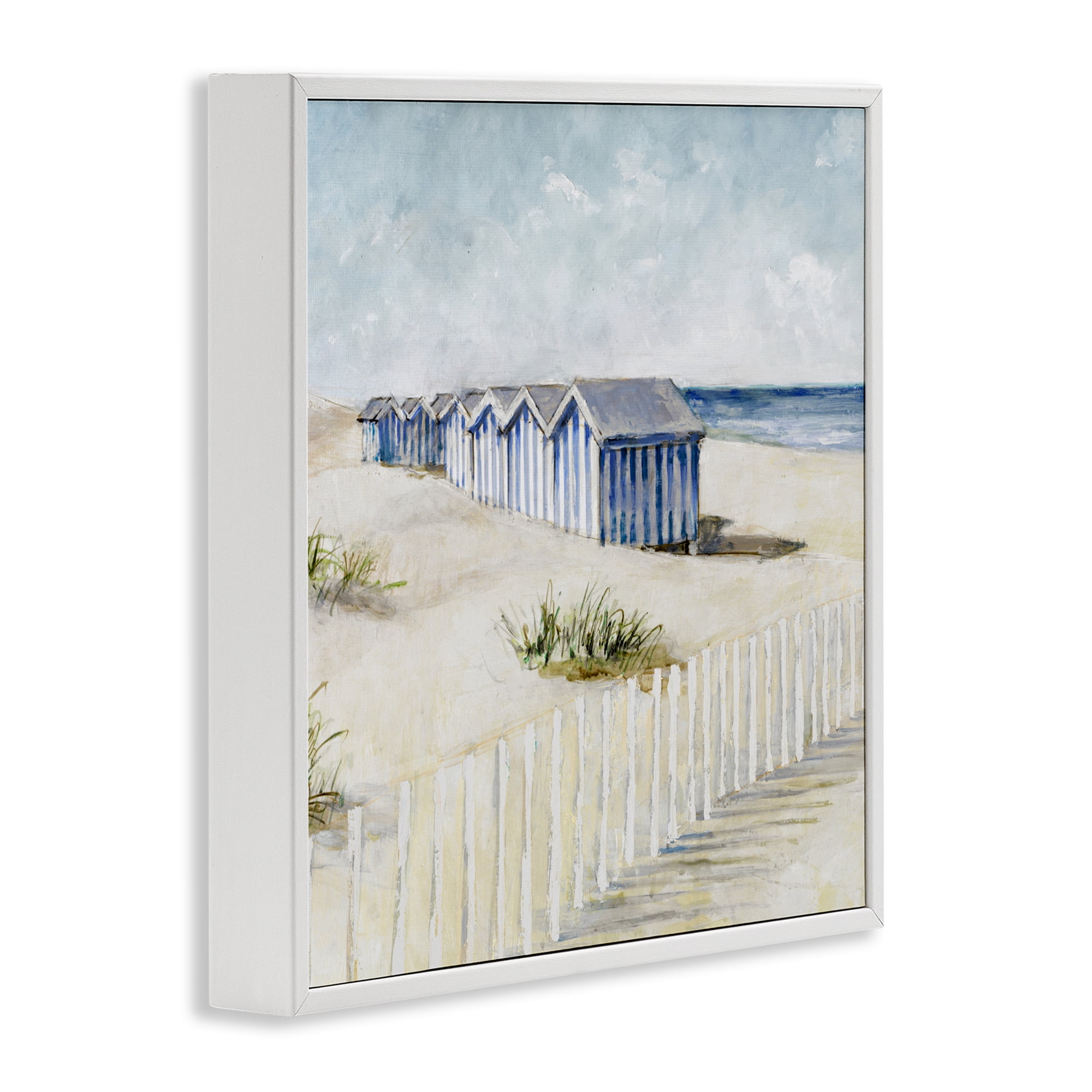 Stupell Industries Vintage Coastline Nautical Shacks White Framed Giclee Art, design by Lorenzo Collective