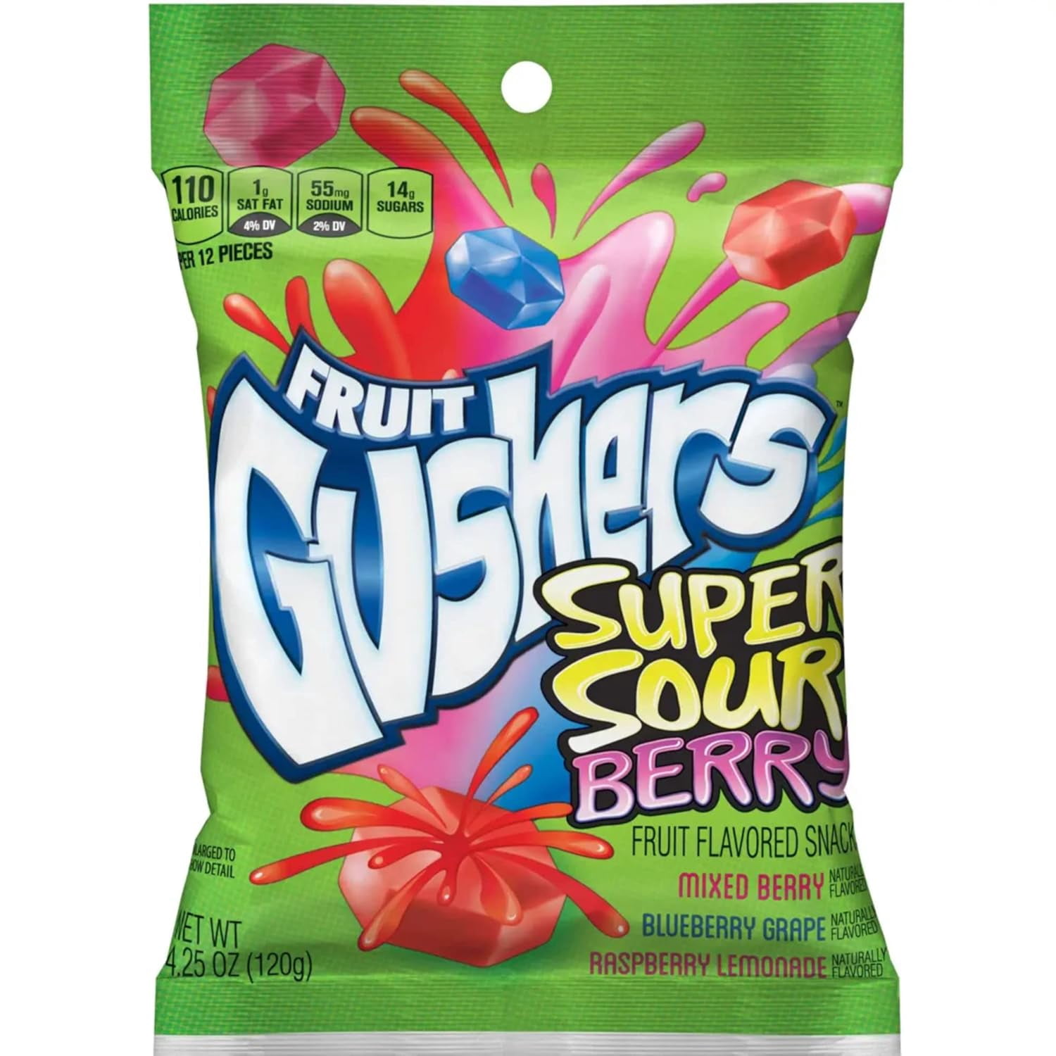 GUSHERS SOUR BERRY 4.25 Oz. 8 Count (Pack Of 6)
