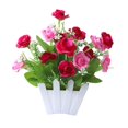 thumbnail image 1 of 15*13CM Simulation Rose Fence Flower Wedding Home Ornaments Potted Plants, 1 of 6