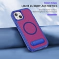 thumbnail image 5 of Magnetic & Stand Designed for iPhone 15 Case fit for MagSafe, Luxury Hybrid Shockproof Drop Protective Lightweight Phone Case for iPhone 15, Built-in Invisible Kickstand, Blue+Rose, 5 of 7