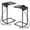 Black, variant on C Shaped End Table with Charging Station, Slide Under Sofa Side Table Set of 2 ,TV Tray Couch Table with USB Ports Outlets, Metal Frame Snack Table for Living Room Bedroom Black