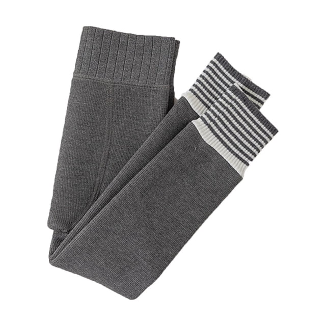 MIASHUI Girls Leggings Winter Solid Color Stretchy Tights Thermal Ninth Pants,Grey,12-14 Years