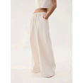 thumbnail image 5 of Women'S Drawstring Wide Leg Jeans Low Waisted Loose Fit Denim Pants White L, 5 of 9