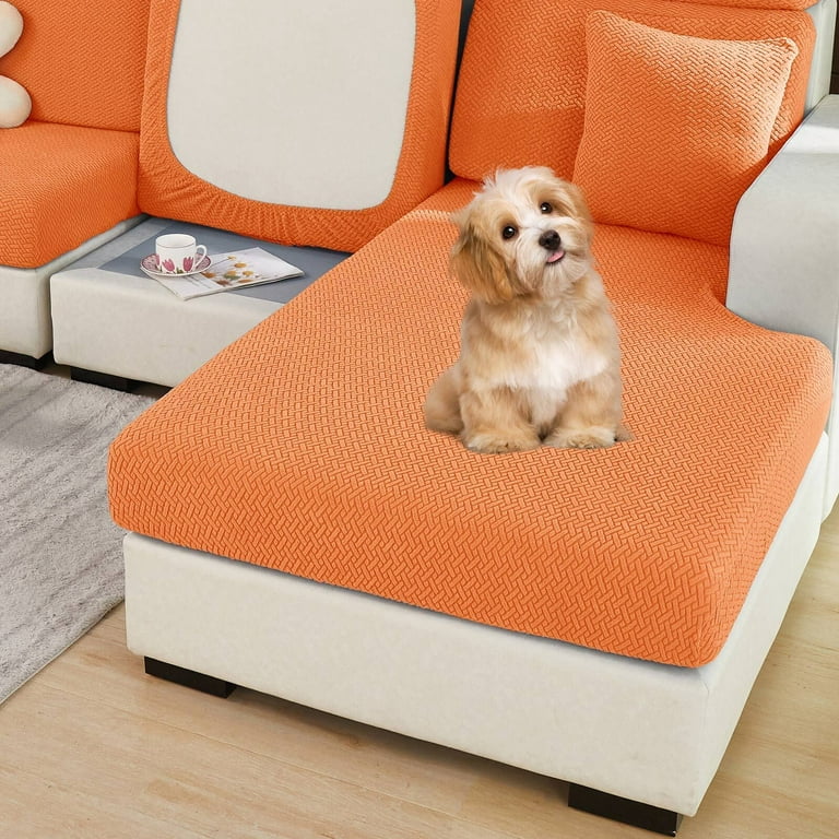 BAMFY L-Shape Leather Couch Cover, Easy to Clean Anti-Slip Universal  Stretch Sofa Cover Furniture Protector for Living Room (Color : Orange,  Size : 3