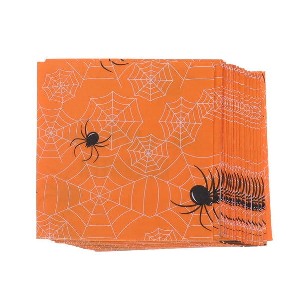 20 servilletas de papel desechables con forma de araña para Halloween, vajilla para fiestas, carnavales y festivales.