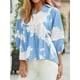 thumbnail image 2 of Blusa Tankaneo para mujer con estampado floral y peplum, cuello en V, azul claro, 2 of 5