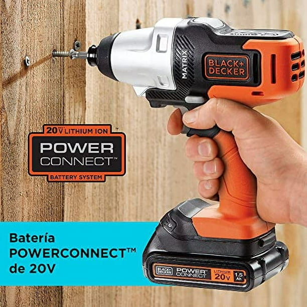 BLACK DECKER Cordless Drill Combo Kit with Case 6 Tool