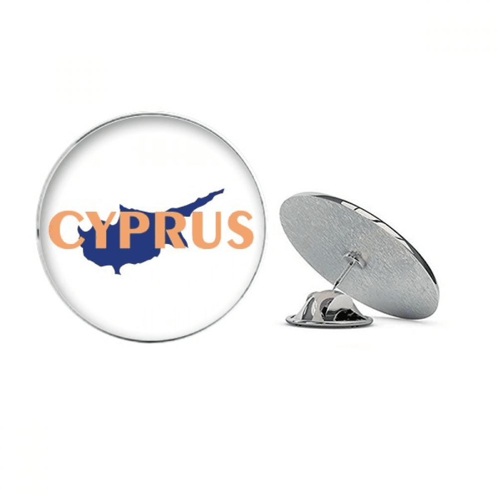 Cyprus European Map Tourism Round Metal Tack Hat Pin Brooch
