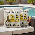 thumbnail image 4 of Yellow Bee Gnomes Outdoor Pillow Covers Pack of 2 Sweet like Honey Daisy Farm Linen Pastoral Waterproof Throw Pillow Covers Decorative Cushion Cases for Patio Garden Tent Balcony Couch 24x24 inch, 4 of 9
