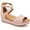 Pink Nubuck, variant on Womens Black Adjustable Cushioned Ellenaa Round Toe Wedge Buckle Heeled Sandal 9 M