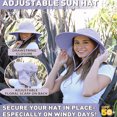 thumbnail image 3 of Sun Blocker Large Bill Neck Flap Women Hat UPF 50+ Wide Brim UV Protection With Ribbon Adjustable Drawstring Purple, 3 of 7