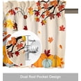 thumbnail image 6 of Gnomes Pumpkin Curtains Valance for Bedroom, Yellow Maple Leaves Mushroom Curtains & Drapes Thanksgiving Fall Rod Pocket Seasonal Autumn Valance for Kitchen Window Curtains Over Sink 54x18in,1 Panel, 6 of 6