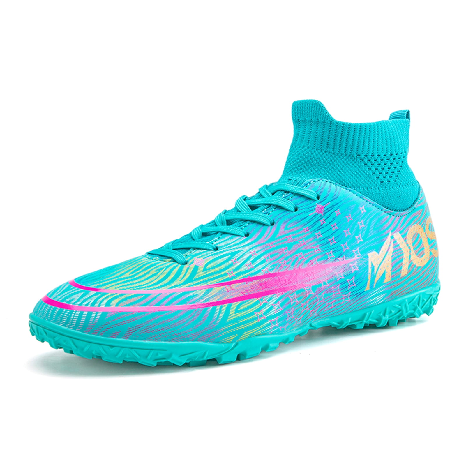 Cyiecw Men's Soccer Cleats Professional HighTop Football Shoes Outdoor Indoor Boys Spikes