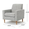 thumbnail image 5 of Benjara Accent Club Chair, Modern Light Gray Padded Seat, Angled Legs, Rubberwood, 5 of 5