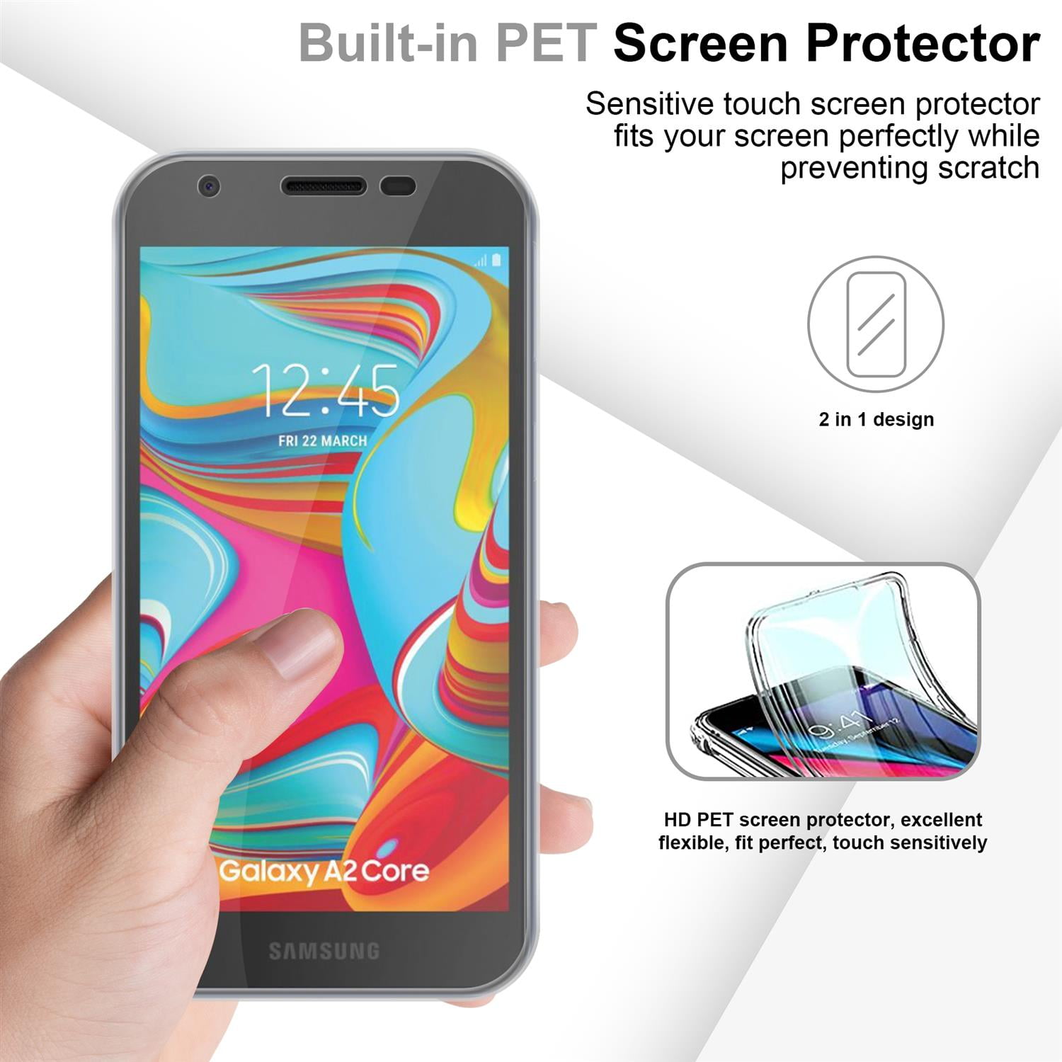 Cadorabo Case for Samsung Galaxy A02 CORE Cover Screen Protection