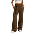 thumbnail image 2 of Smsaxvxz Wide Leg Sweatpants for Women Lightweight Breathable Outdoor Athletic Running Work Pants with Pockets Brown S, 2 of 8