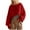 Red, variant on Women's Crewneck Crop Sweatshirts Oversized Lantern Long Sleeve Side Split Pullover Tops Casual Fall Slouchy Hoodie XL