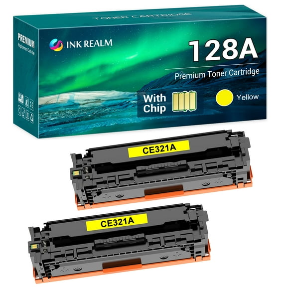 Cool Toner Compatible Toner Replacement for HP CE322A for Use with LaserJet Pro CP1525N CP1525NW CM1415FN CM1415FNW MFP Printer Ink (Yellow,2-Pack)