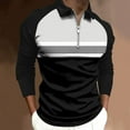 thumbnail image 2 of Polo Shirts for Men Winter Fall Long Sleeve Fashion Sports Digital Print Lapel Raglan Zipper Casual T-shirt Tops, 2 of 5