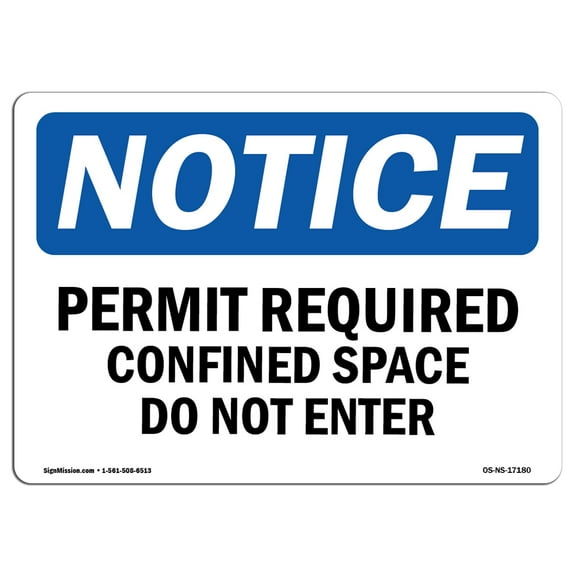 OSHA Notice Signs - Permit Required Confined Space Do Not Enter | Decal | Protect Your Business, Work Site, Warehouse |  Made in the USA
