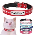 thumbnail image 2 of Collar de gato de cuero, Collar de gato personalizado para cachorros, perros pequeños, mascota, gatito, Collar con placa de identificación, grabado gratis ajustable Tan Jianjun unisex, 2 of 2