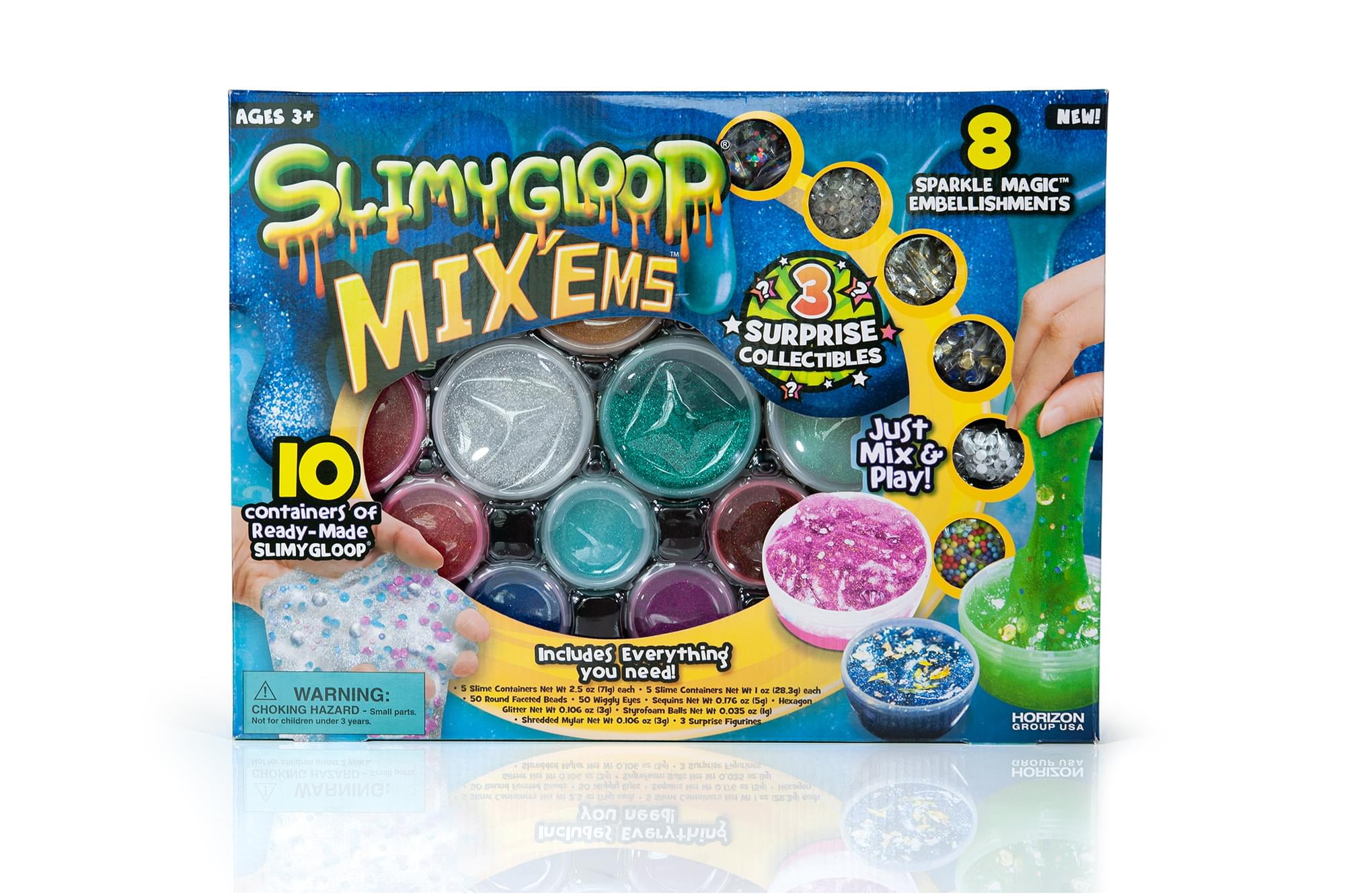 Slimygloop Mix'Ems DIY Slime Kit For Kids Includes 10 Slime Colors