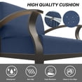 thumbnail image 2 of Gotland 5 Piece Aluminum Patio Furniture Set,Modern Metal Outdoor Patio Furniture w/5.1'' Thick Cushion and Rectangular Coffee Table,Patio Conversation Sets for Porch,Deck,Navy Blue, 2 of 5