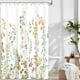 thumbnail image 4 of Cortina de Ducha Blanca Dznils con Estampado Floral Acuarela, Amarilla, 72" x 72", 4 of 14