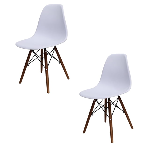Set de 2 Silla Eames Blanco Con Base Nogal MUNDO IN SILLAS OSLO/HOGAR/MODERNO