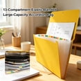 thumbnail image 5 of Dusknt File Organizer with Elastic Buckles, 13 Pockets Expanding File Folder - Accordion Paper Document Holder with Tabs for Home Sch00l,, 5 of 9