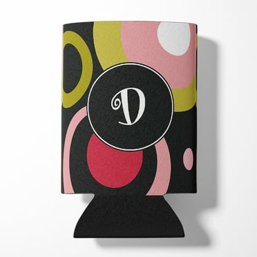 Carolines Treasures AM1001-DCC Monogram - Retro in Black Can or Bottle Hugger Can Hugger multicolor
