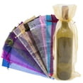 thumbnail image 2 of 20 bolsas de organza para vino de 14 x 37 cm con cordón, bolsas para botellas de champán, vino tinto y blanco, bolsas de regalo para decoración de fiestas de boda, 2 of 5