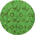 thumbnail image 1 of Ahgly Company Indoor Round Abstract Green Modern Area Rugs, 4' Round, 1 of 4