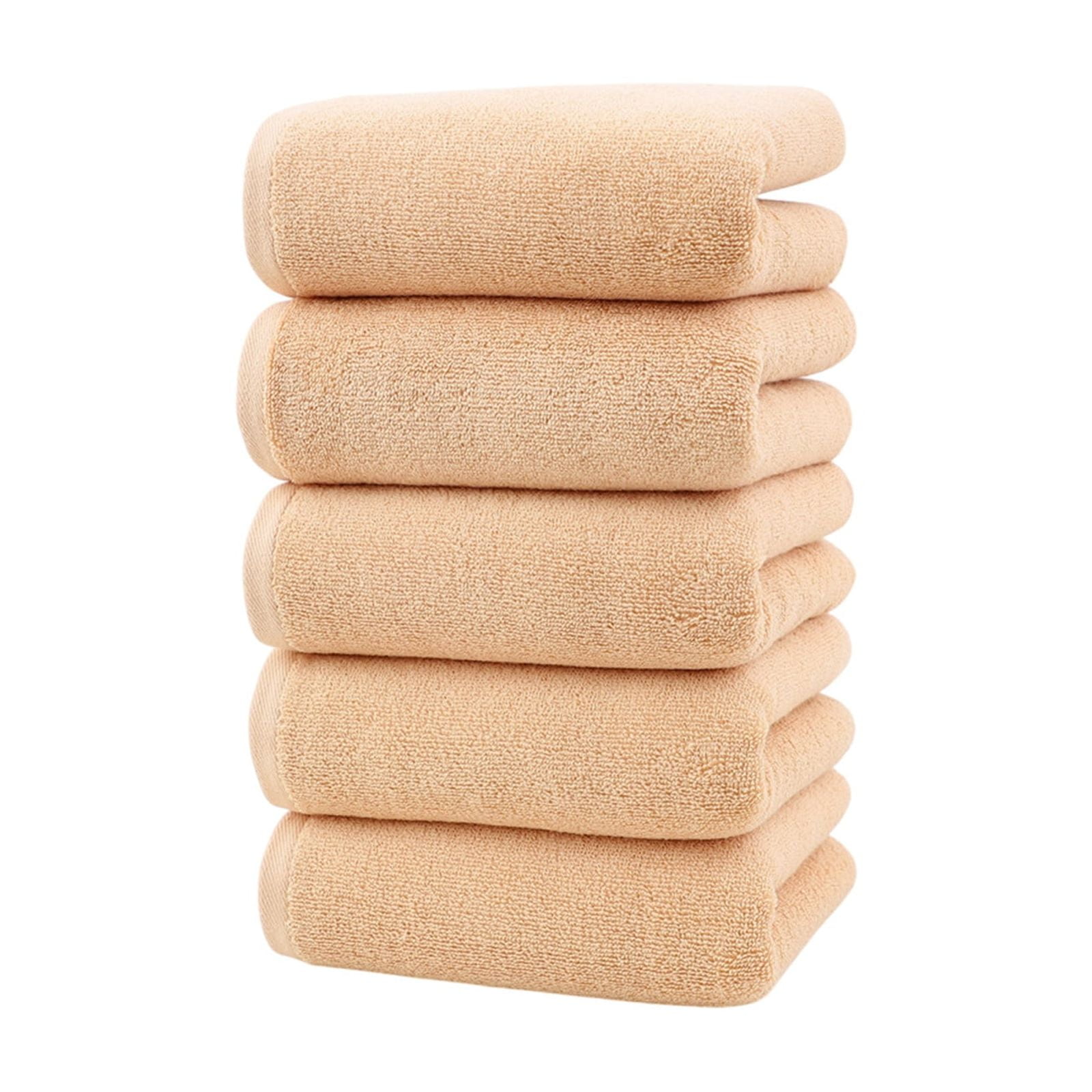 TTJ Gifts 5-Pack Plush Cotton Face Towel Set Soft Absorbent Washcloths Durable Quick Dry Hotel Quality Home Spa Essentials Multiuse Wash Towels For Personal Care