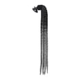 thumbnail image 2 of Trenzas para casco de moto, 60 cm, con gradiente de cola de caballo y rampa, para casco de moto Negro Gris claro, 2 of 9