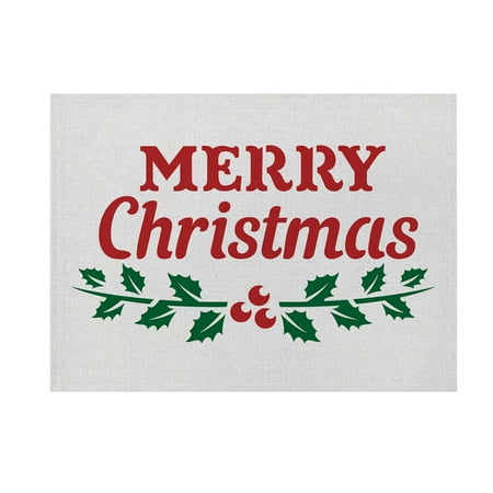 

Christmas Placemat Cotton And Linen Cartoon Printing English Table Mat Holiday Decoration flowers for christmas tree flores artificiales flower for christmas tree