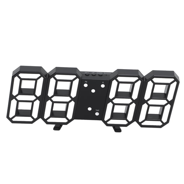 Reloj Electrónico 3D LED Pantalla Grande Control De Voz Inteligente Tres Modos De Visualización Estéreo Digital Reloj Despertador De Pared Luminosa