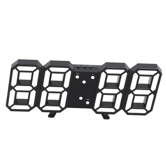 Reloj Electrónico 3D LED Pantalla Grande Control De Voz Inteligente Tres Modos De Visualización Estéreo Digital Reloj Despertador De Pared Luminosa
