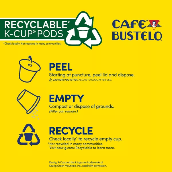 2x-Cafe Bustelo Espresso Dark Roast Coffee Pods - Keurig K-Cup Pods