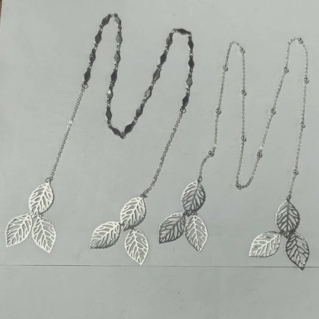 1set 2pcs 2 styles Leaf Brass Face Chain Face Accessories Platinum 582~585mm 1pc/style