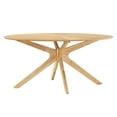 thumbnail image 2 of Modway Crossroads 63" Oval Modern Wood Dining Table with Legs in Oak, 2 of 8