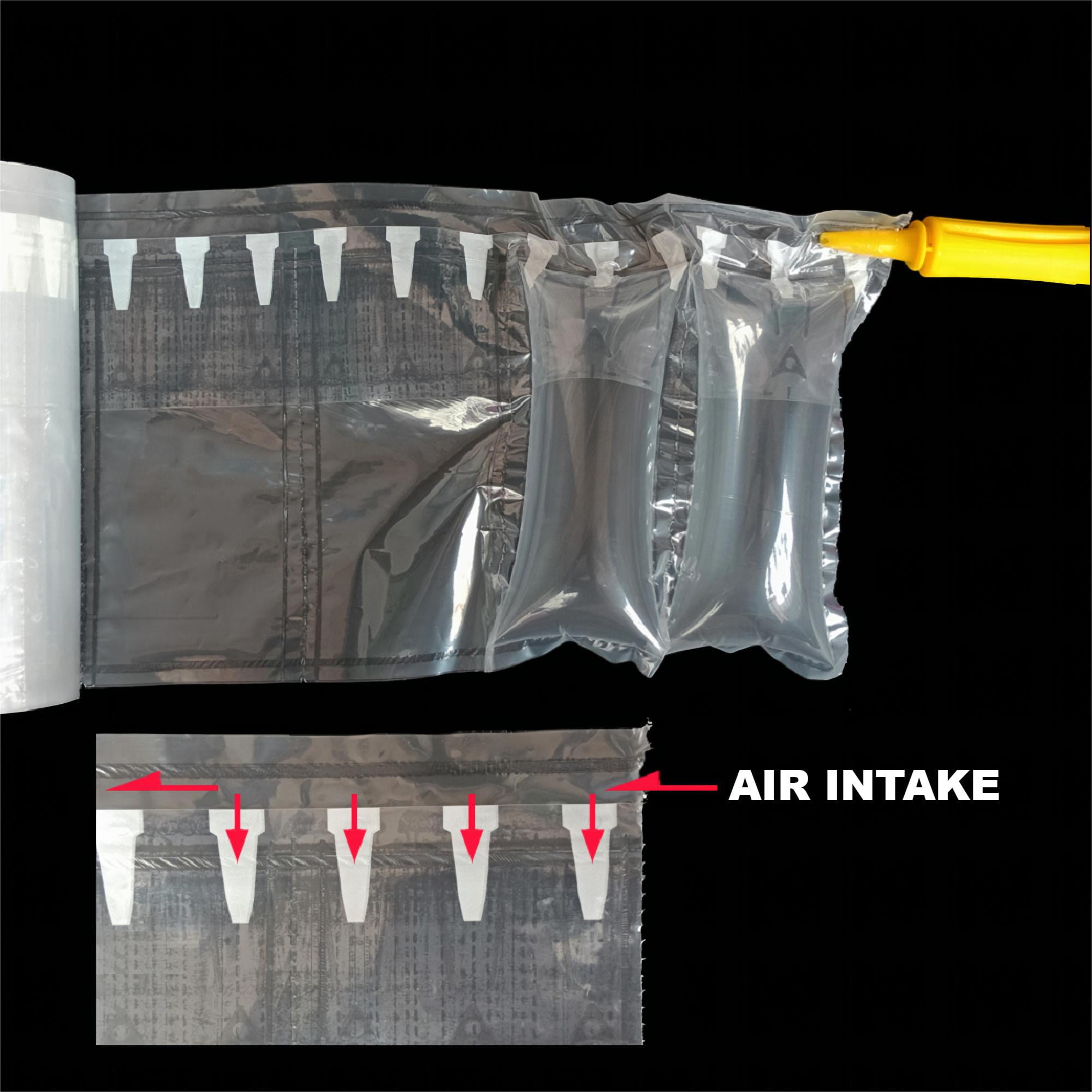 BZQZDAI 111 Count 33Ft/Roll L4.33"*W2.36" Inflatable Sturdy Packing Air Bags Air Pillows Air Cushions Void Fill Cushioning for Shipping and Packaging With Free Hand Pump