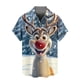 thumbnail image 1 of Blusa y camisa de manga corta con cuello vuelto para hombre, blusa informal de moda con cuello vuelto, estampado navideño, camisa de manga corta con botones, blusa de poliéster para hombre, 1 of 4